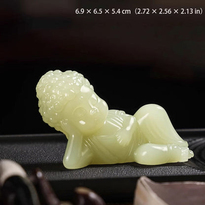Handcrafted Jade Buddha Figurine – Minimalist Meditation Sculpture | Zen Ara Grove