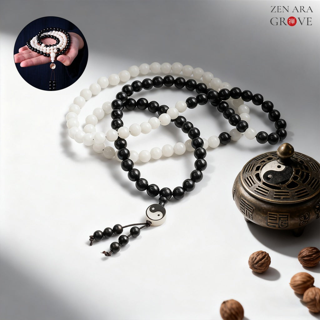 Taiji · Yin Yang 108 Beads Mala Bracelet | Zen Ara Grove