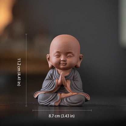 Handcrafted Ceramic "Four-Nos" Monk Statues – Symbol of Inner Calm & Thoughtful Living | Zen Ara Grove