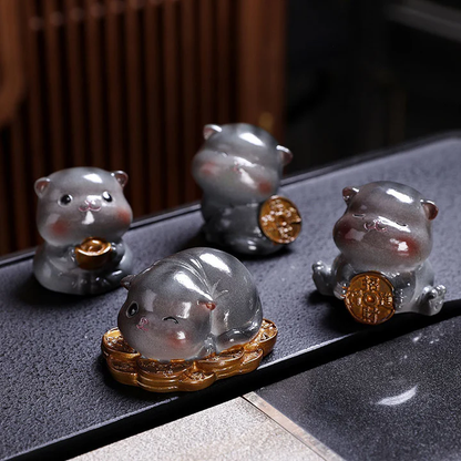 Color Changing Cute Mini Cat Resin Tea Pet Wealth Home Figurine Decoration  | Zen Ara Grove