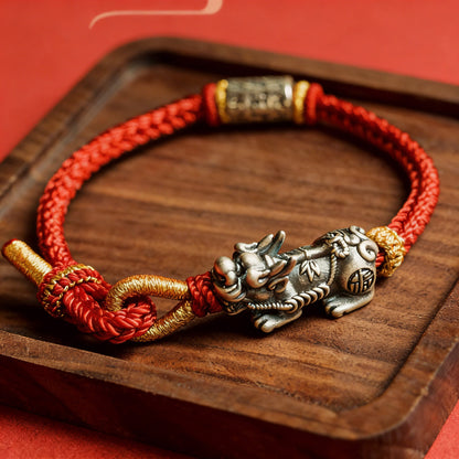 S925 Pixiu Red Rope Bracelet — Meaning of Prosperity | Zen Ara Grove
