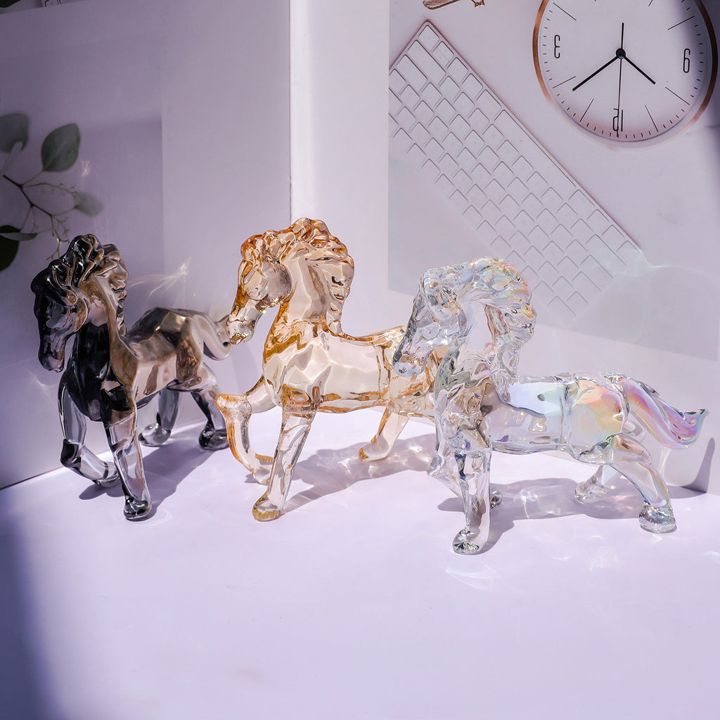 Handcrafted Crystal Glass Horse Ornament – Capturing Movement, Spirit, and Balance | Zen Ara Grove