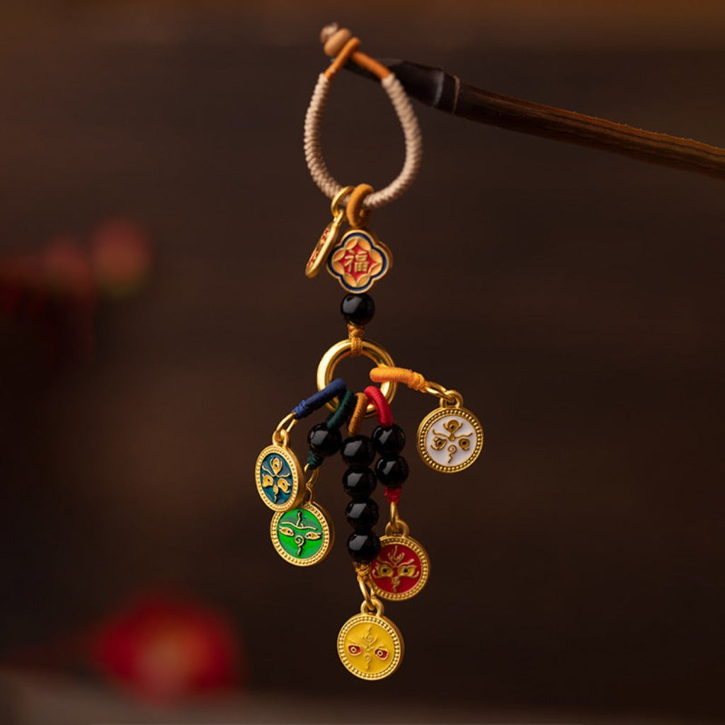 Ethnic Style God of Wealth Keychain Pendant