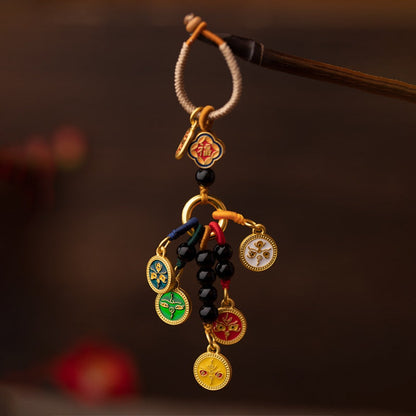 Ethnic Style God of Wealth Keychain Pendant