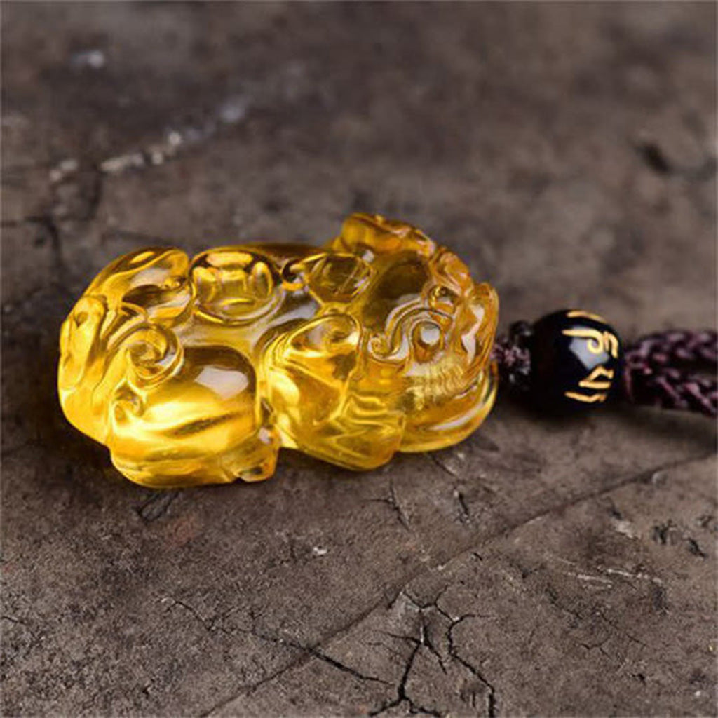 Citrine Pixiu Pendant for Wealth Protection and Positive Energy | Zen Ara Grove