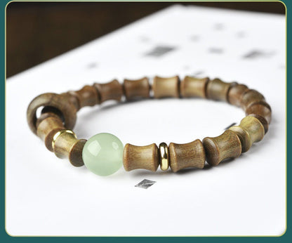Bamboo Rhythm Cuff: Light-Shifting Wood & Gold Accents