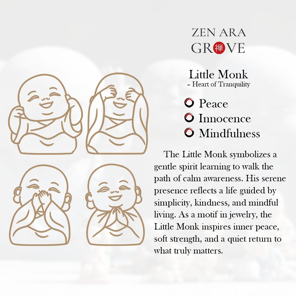 Handcrafted Ceramic "Four-Nos" Monk Statues – Symbol of Inner Calm & Thoughtful Living | Zen Ara Grove