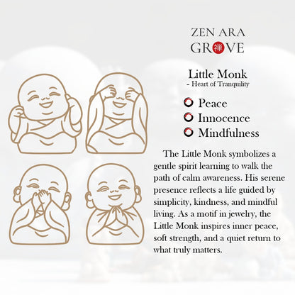Handcrafted Ceramic "Four-Nos" Monk Statues – Symbol of Inner Calm & Thoughtful Living | Zen Ara Grove