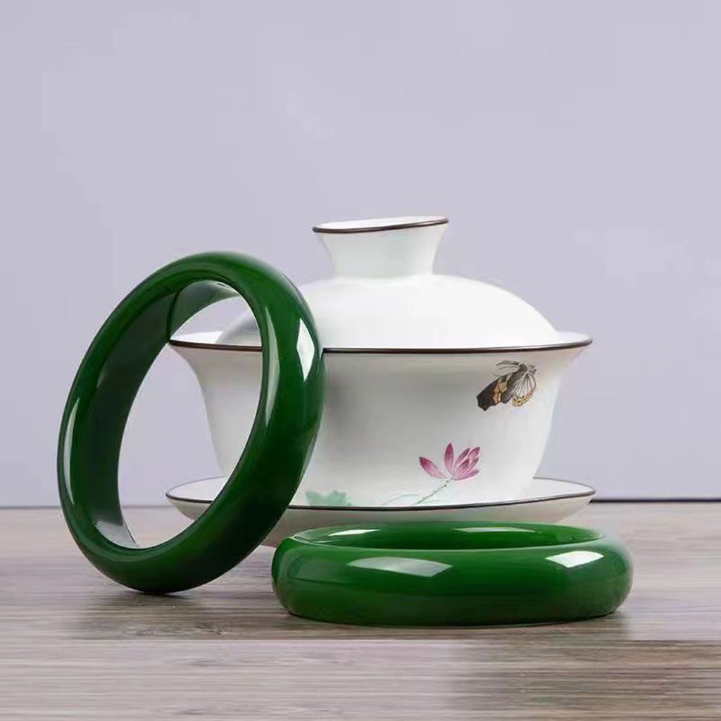 Deep Emerald Jade Bangle — Harmony & Prosperity | Zen Ara Grove