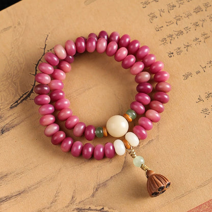 $9.99 LIMITED TIME OFFER Lotus Pod & Pink Bodhi Bead Handmade Wristband | Zen Ara Grove