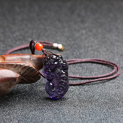 Limited Time Offer · Purple Crystal Glass Pixiu Pendant – Symbol of Blessing and Good Fortune | Zen Ara Grove