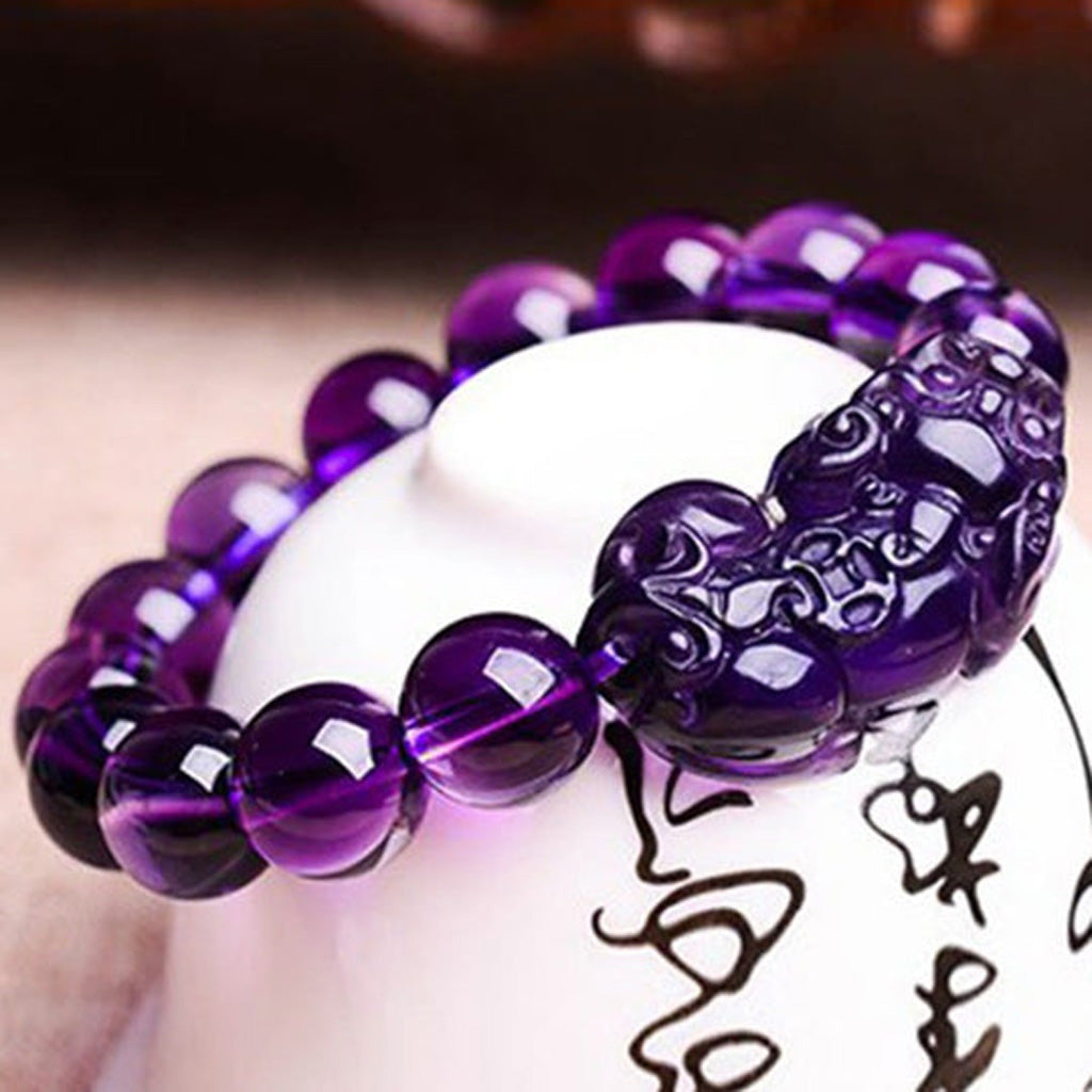 Amethyst Pixiu Bracelet — Symbol of Serenity & Protection | Zen Ara Grove
