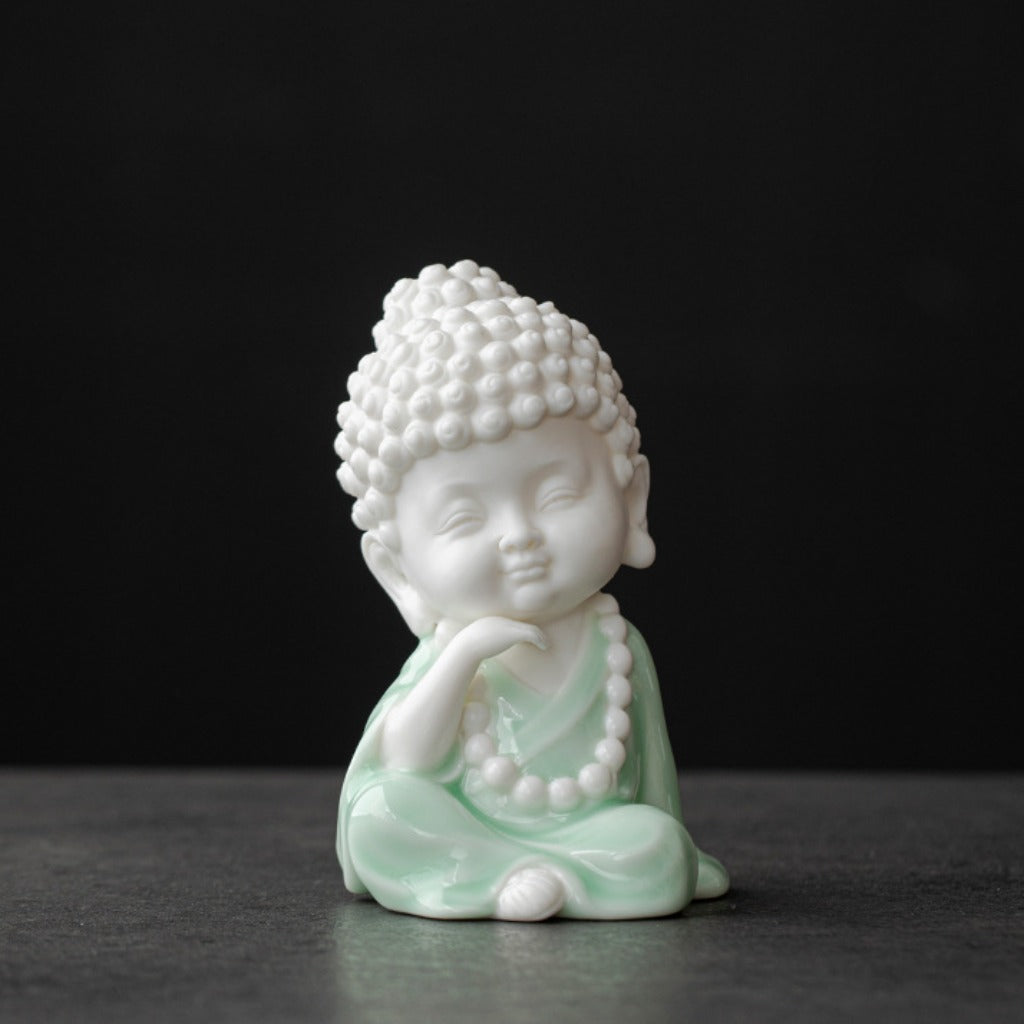 Ceramic Buddha Figurine – Zen Mini Tathagata with Four Noble Reminders | Zen Ara Grove