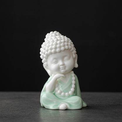 Ceramic Buddha Figurine – Zen Mini Tathagata with Four Noble Reminders | Zen Ara Grove