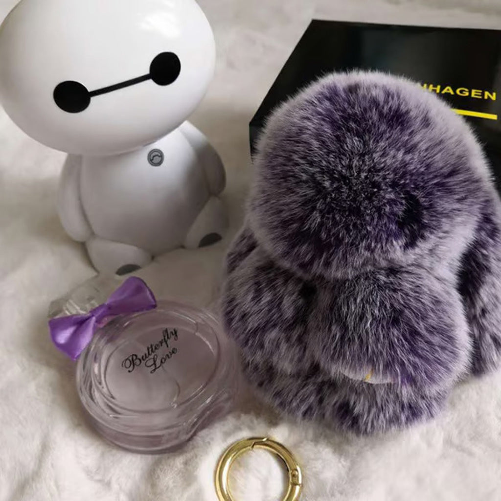 Fluffy Bunny Keychain – Symbol of Warm Blessing | Zen Ara Grove