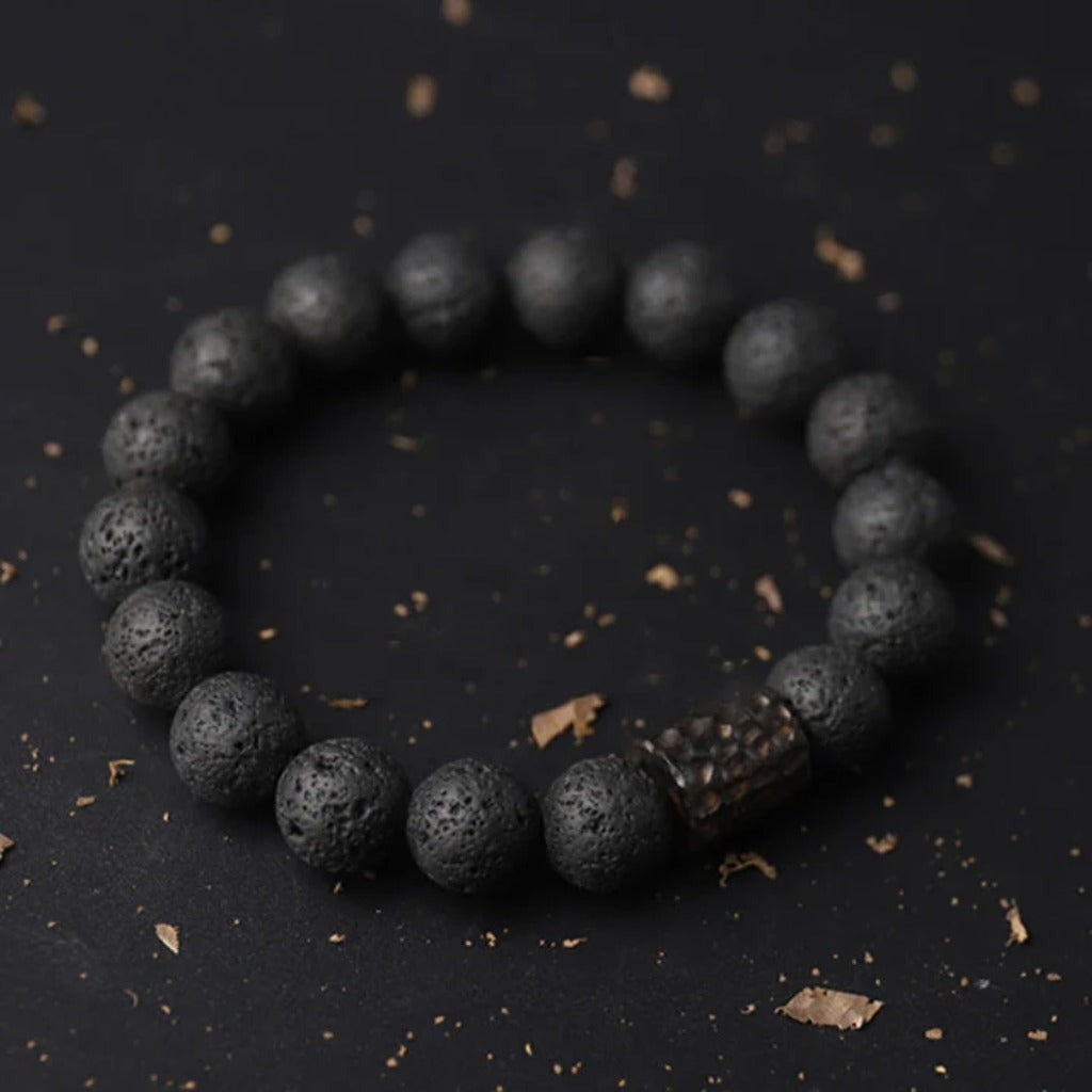 Zen Ebony & Lava Stone Bracelet – Grounding Energy in Minimalist Style | Zen Ara Grove