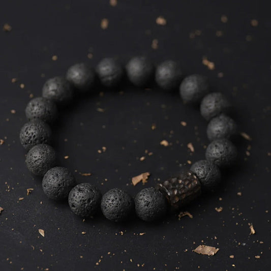 Zen Ebony & Lava Stone Bracelet – Grounding Energy in Minimalist Style | Zen Ara Grove