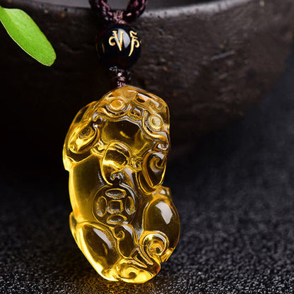 Citrine Pixiu Pendant for Wealth Protection and Positive Energy | Zen Ara Grove