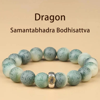 LIMITED TIME OFFER · Bodhi Seed Zodiac Buddha Bracelet — Engraved Om Mani Padme Hum | Zen Ara Grove