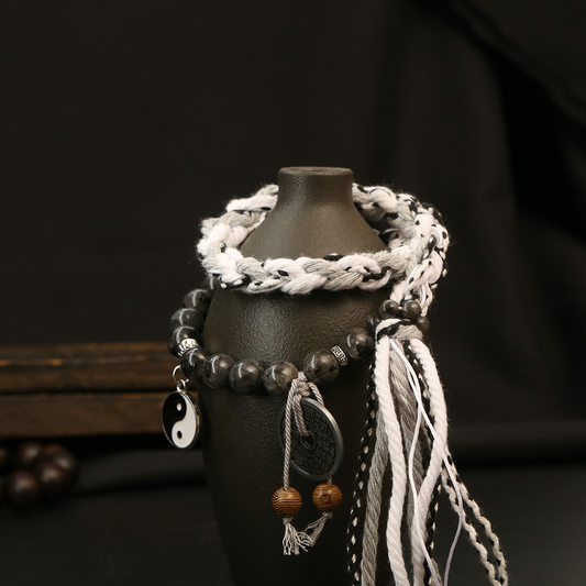 Taiji Yin‑Yang Woven Bracelet – Symbol of Balance & Protection | Zen Ara Grove