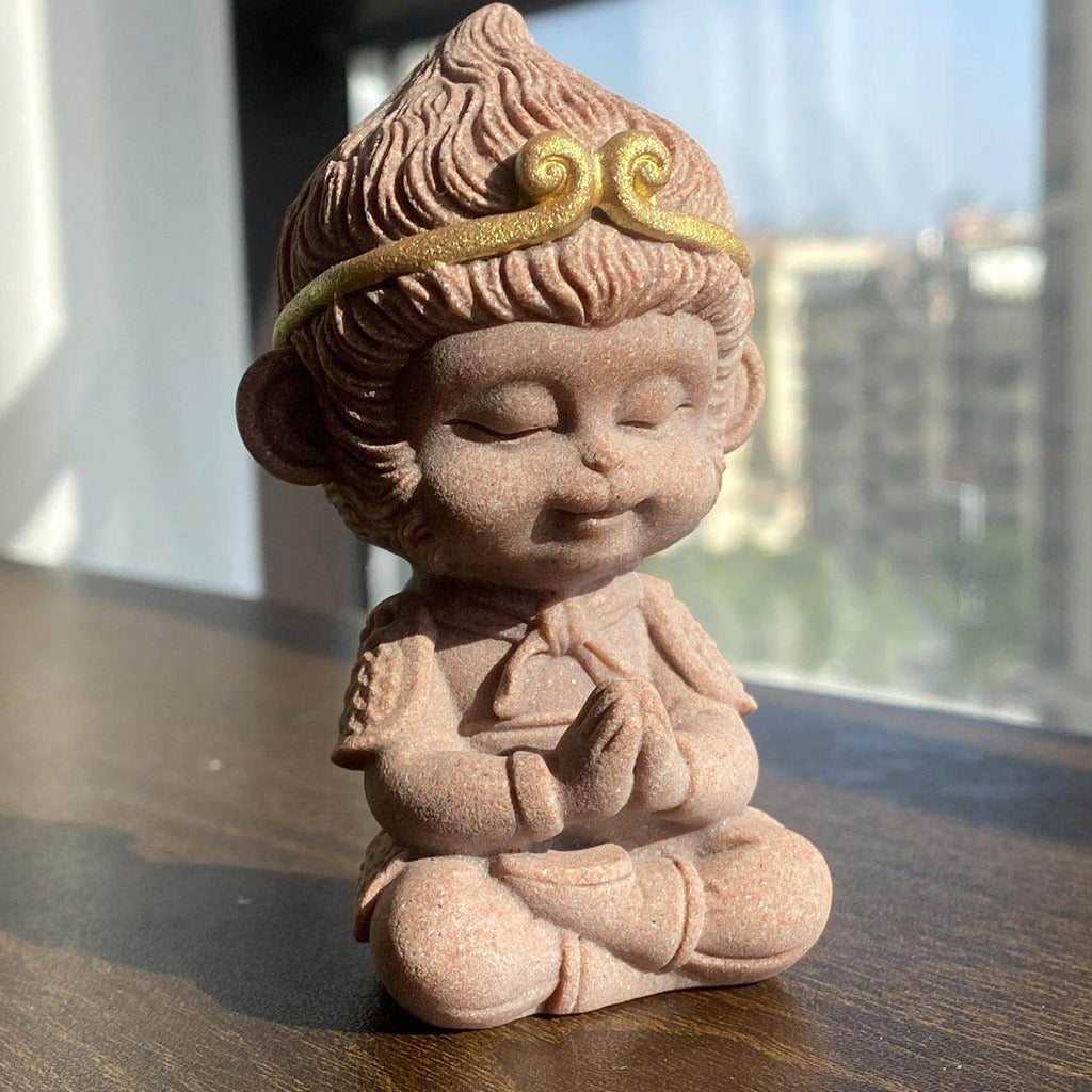 Stone "Monkey King" Wukong Statue – The Great Saint of Battle Folk Art Sculpture | Zen Ara Grove