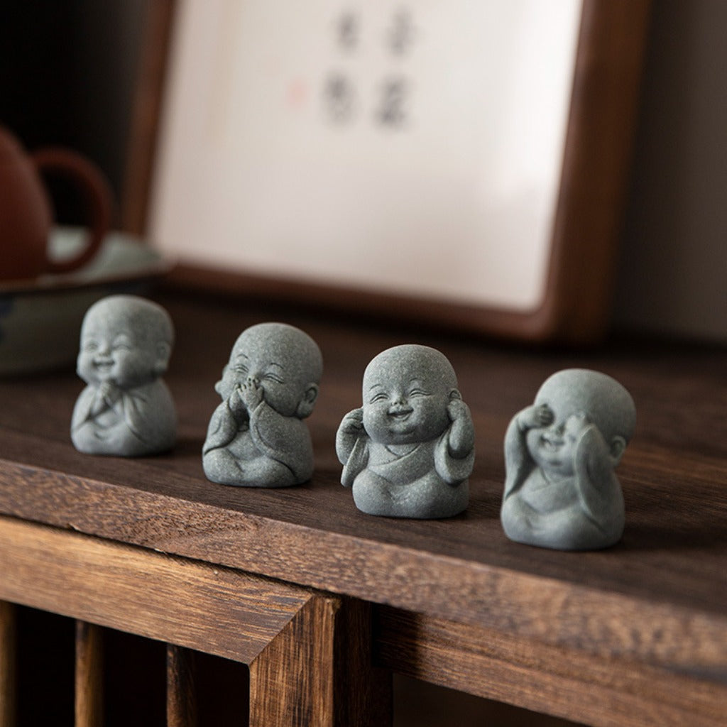 Limited-Time Offer — The Four Little Zen Monks 4-Piece Set | Save 60% | Zen Ara Grove