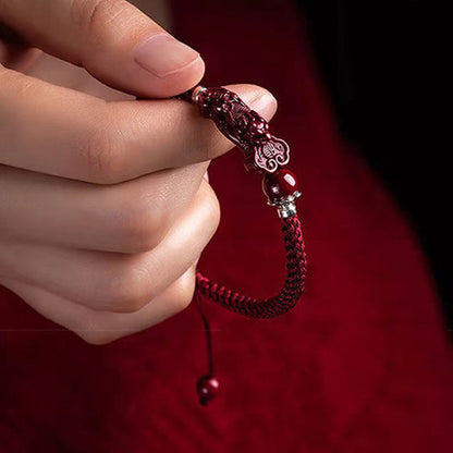 Handmade Pixiu Cinnabar Bracelet for Wealth Good Luck and Protection | Zen Ara Grove