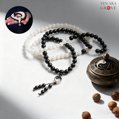 Taiji · Yin Yang 108 Beads Mala Bracelet | Zen Ara Grove