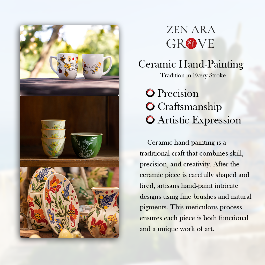 Antique-Style Celadon Blue-and-White Single Cup – Handcrafted Ceramic Tea Ware | Zen Ara Grove