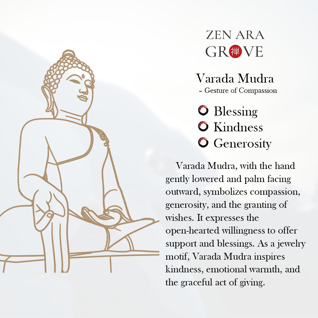 Handcrafted Blue Cord Buddha Palm Necklace – Vow Gesture for Compassion & Fearless Gesture for Courage | Zen Ara Grove