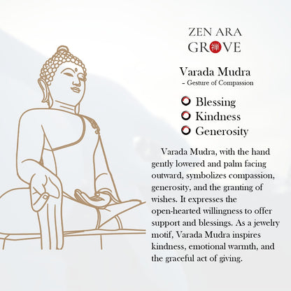 Handcrafted Blue Cord Buddha Palm Necklace – Vow Gesture for Compassion & Fearless Gesture for Courage | Zen Ara Grove