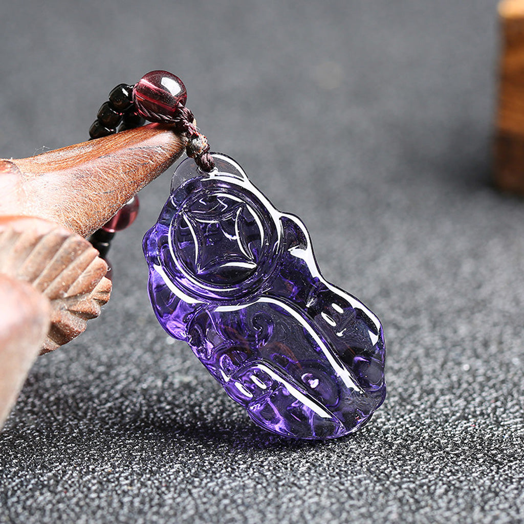 Limited Time Offer · Purple Crystal Glass Pixiu Pendant – Symbol of Blessing and Good Fortune | Zen Ara Grove