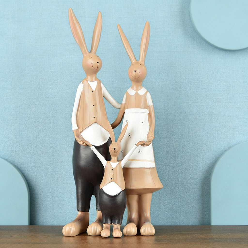 Bunny Family Figurine Set – Handcrafted Rabbits Symbolizing Love, Warmth & Togetherness | Zen Ara Grove