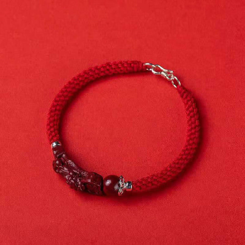 Handmade Pixiu Cinnabar Bracelet for Wealth Good Luck and Protection | Zen Ara Grove