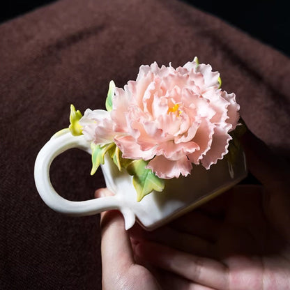 Limited Time Offer · Handcrafted Heritage Ceramic Flower Cup – Blossoms Alive on Porcelain | Zen Ara Grove