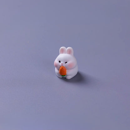 Cute Foraging Bunny Miniature Figurine – Handmade Micro Landscape Decor  | Zen Ara Grove