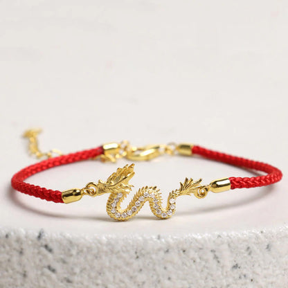 S925 Sterling Silver Dragon Bracelet with Clear Stone Accents