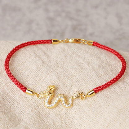 S925 Sterling Silver Dragon Bracelet with Clear Stone Accents