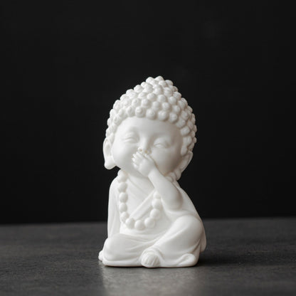 Ceramic Buddha Figurine – Zen Mini Tathagata with Four Noble Reminders | Zen Ara Grove
