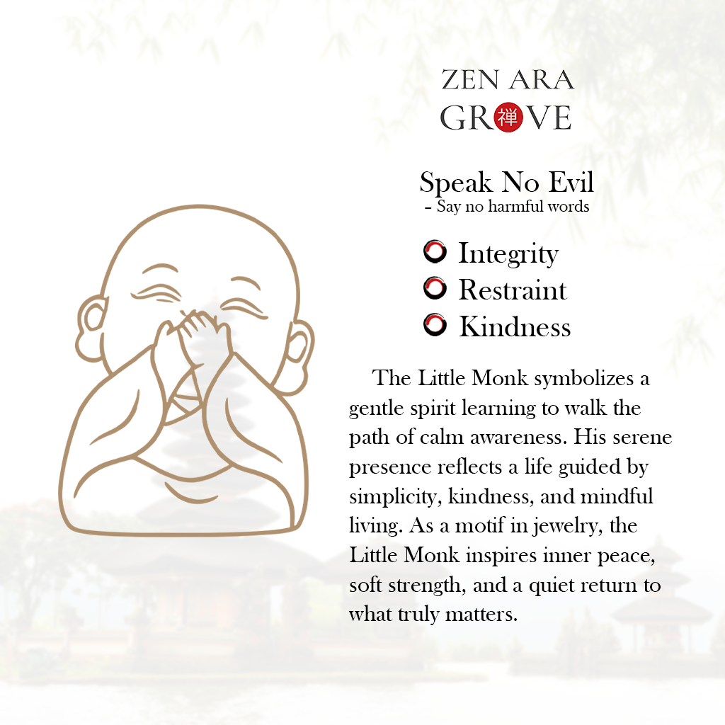 Hand-Carved Tagua Nut "The Three Little Zen Monks" Figurines | Zen Ara Grove