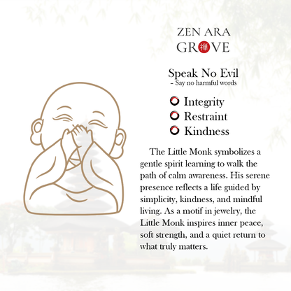 Hand-Carved Tagua Nut "The Three Little Zen Monks" Figurines | Zen Ara Grove