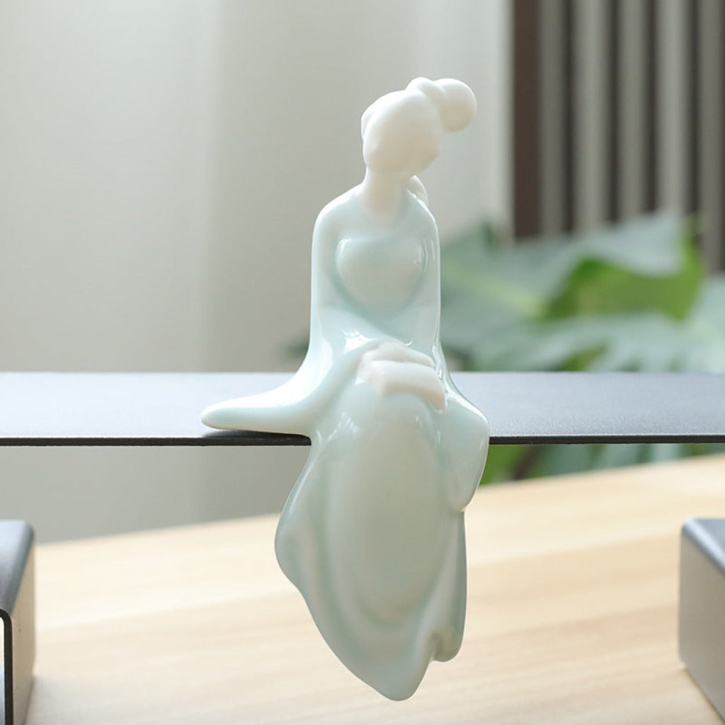 Oriental Classic Beauty Ceramic Figurine – Elegant Art for Home & Collection | Zen Ara Grove