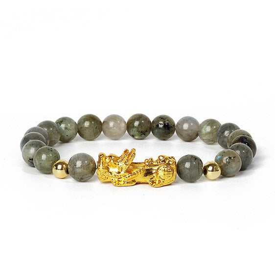 Gold Pixiu Gemstone Bracelet – Symbol of Luck and Positive Energy | Zen Ara Grove