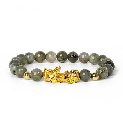 Gold Pixiu Gemstone Bracelet – Symbol of Luck and Positive Energy | Zen Ara Grove