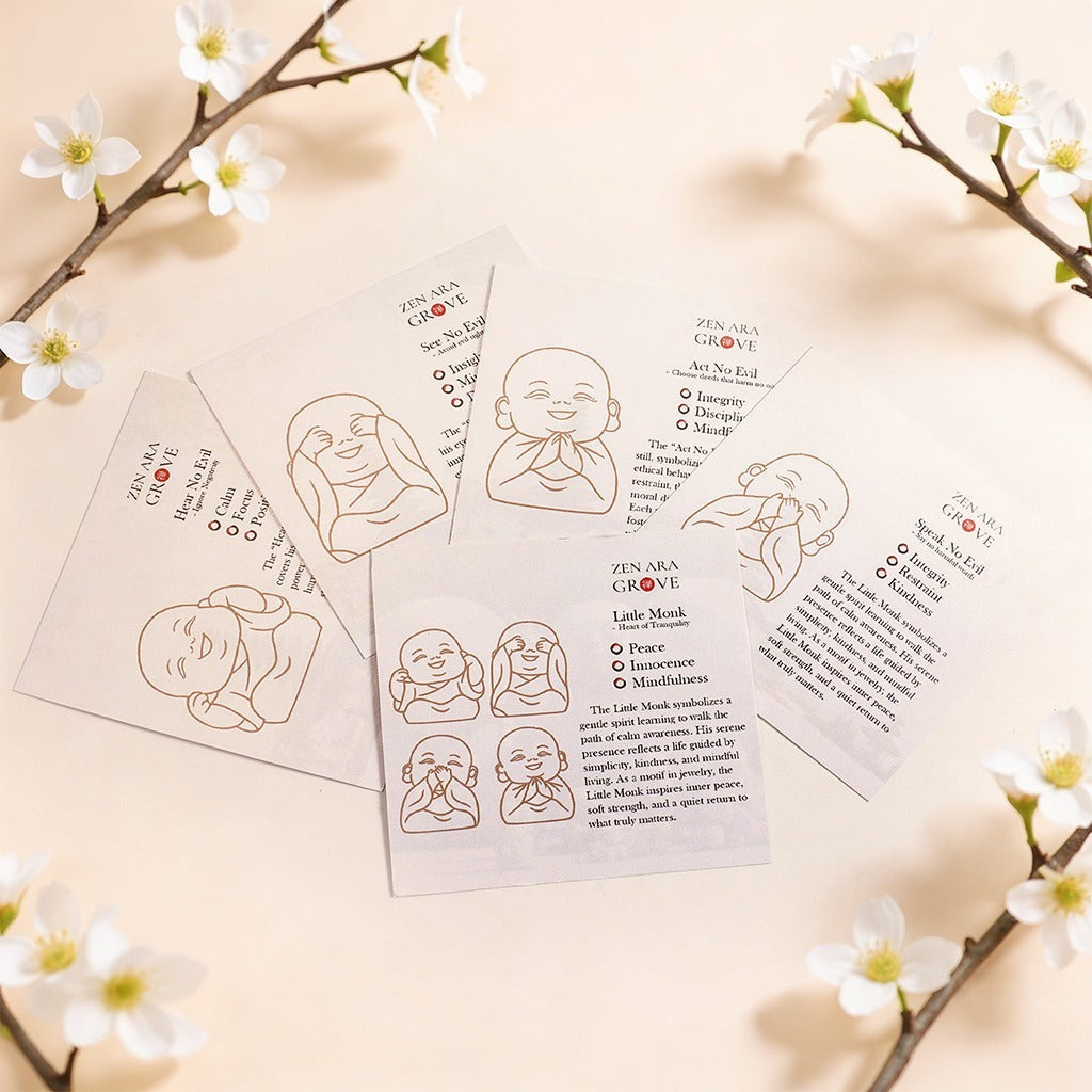 Green Sandstone"The Meaning Behind the Pose of the Monks"— Meaning Card Set | Zen Ara Grove