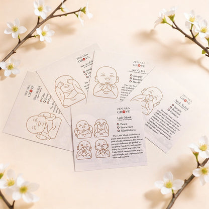 Green Sandstone"The Meaning Behind the Pose of the Monks"— Meaning Card Set | Zen Ara Grove