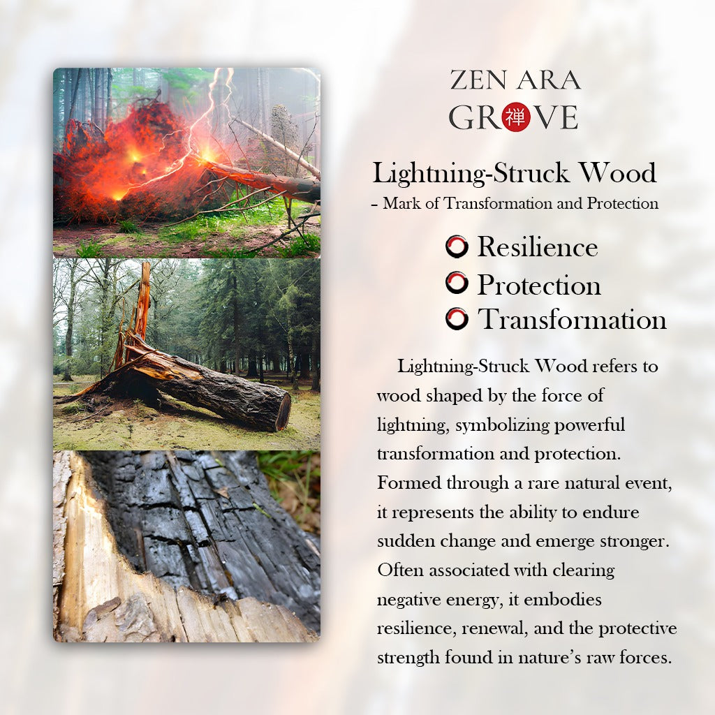 Wearable Daoist Ritual Pendant – Lightning-Struck Wood Carving of Sycee and Taiji-Bagua | Zen Ara Grove