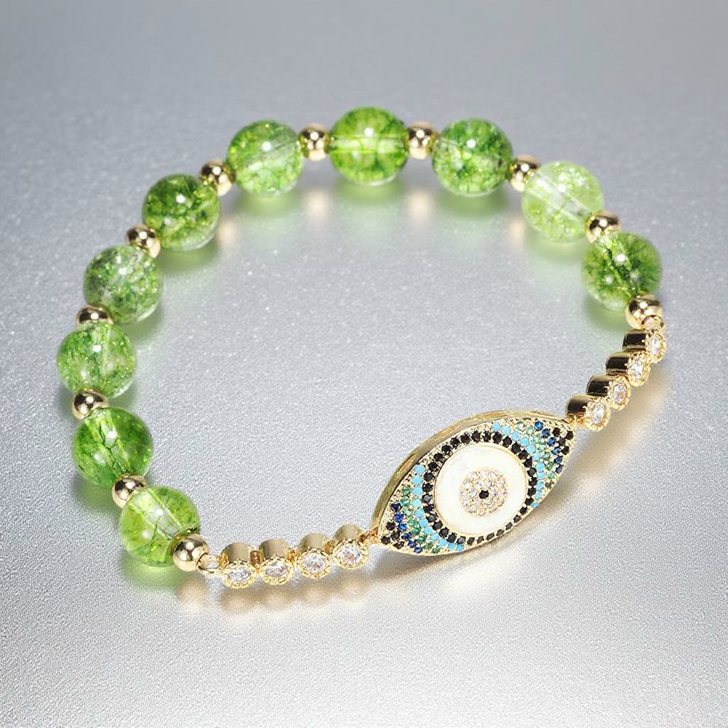 TODAY ONLY! Zen Natural Peridot Evil Eye Bracelet – Protection & Positive Energy | Zen Ara Grove