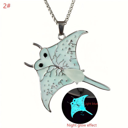 Night Glow Manta Ray Necklace – Calm Strength of the Sea | Zen Ara Grove