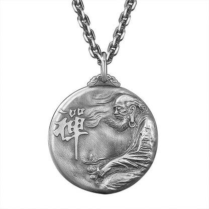 TODAY ONLY! Bodhidharma Pendant – Zen Enlightenment Amulet in Sterling Silver | Zen Ara Grove
